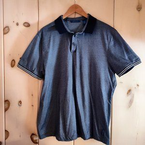 Perry Ellis Grey and Black Polo T-shirt